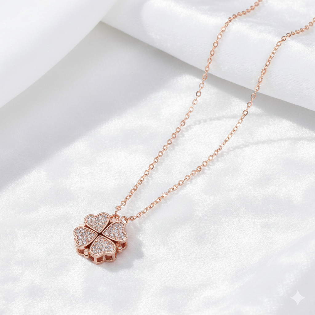 Floral Hearts Openable CZ Pendant - Image 3
