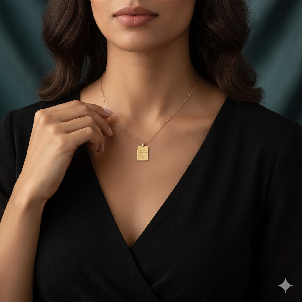 Personalized Gold Quote Pendant Necklace For Women - Image 3