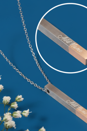 Personalized Silver & Gold Cubic Pendant