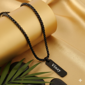 Personalized Rectangle Pendant - Matte Black