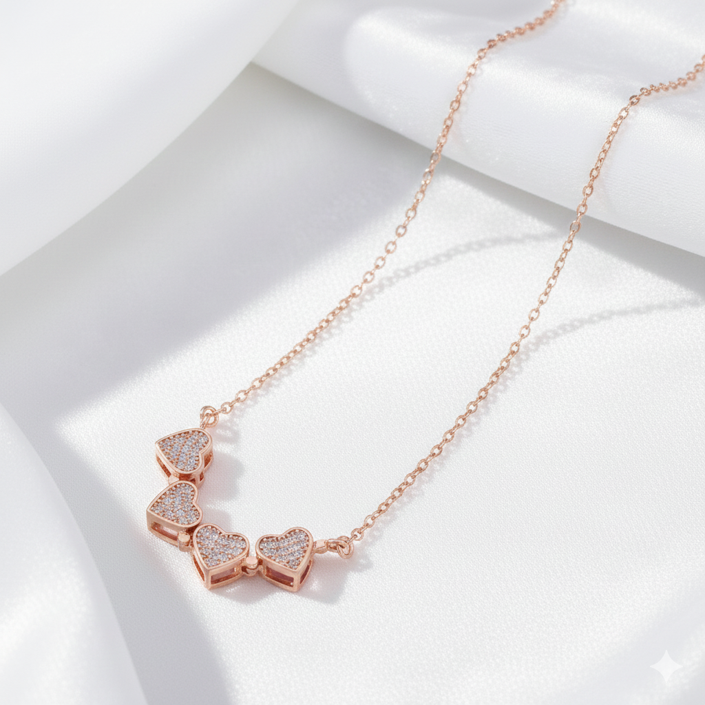 Floral Hearts Openable CZ Pendant - Image 2
