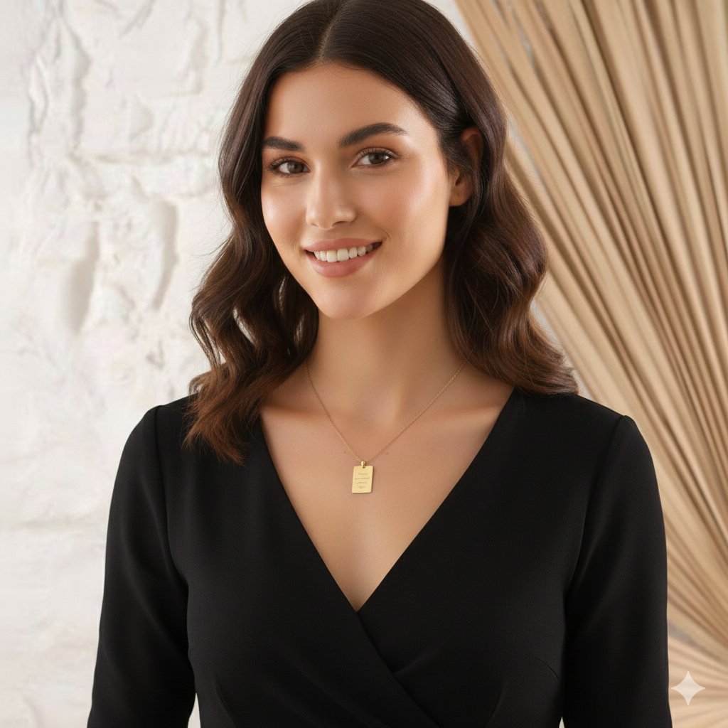Personalized Gold Quote Pendant Necklace For Women - Image 2