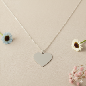 Silver Finish Heart Shape Pendant