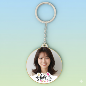 Love Personalized Round Key Chain
