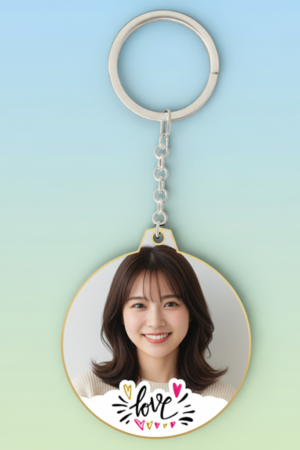 Love Personalized Round Key Chain