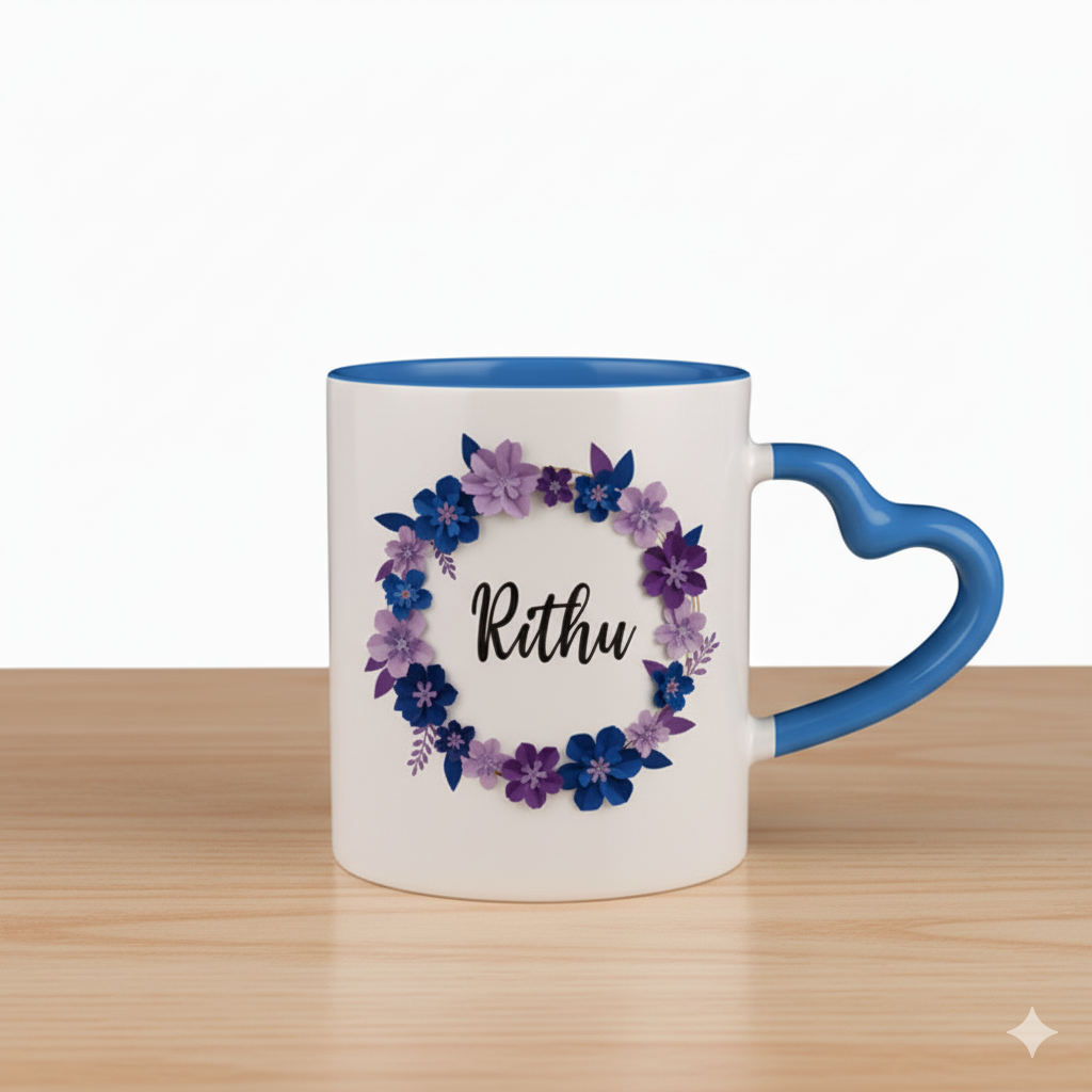 Floral Moments Personalized Heart Handle Mug - Image 3