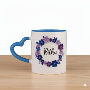 Floral Moments Personalized Heart Handle Mug