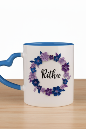 Floral Moments Personalized Heart Handle Mug