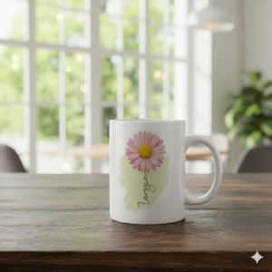 Floral Charm Personalized Ceramic Mug