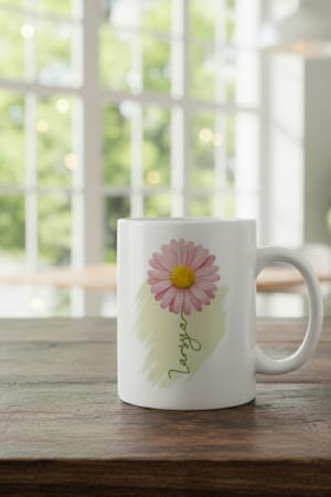Floral Charm Personalized Ceramic Mug