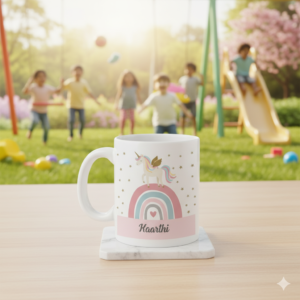 Whimsical Unicorn Personalized Ceramic Mug For Kids