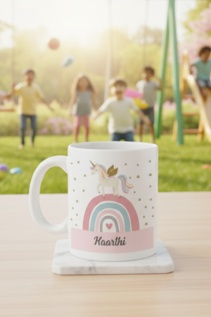 Whimsical Unicorn Personalized Ceramic Mug For Kids