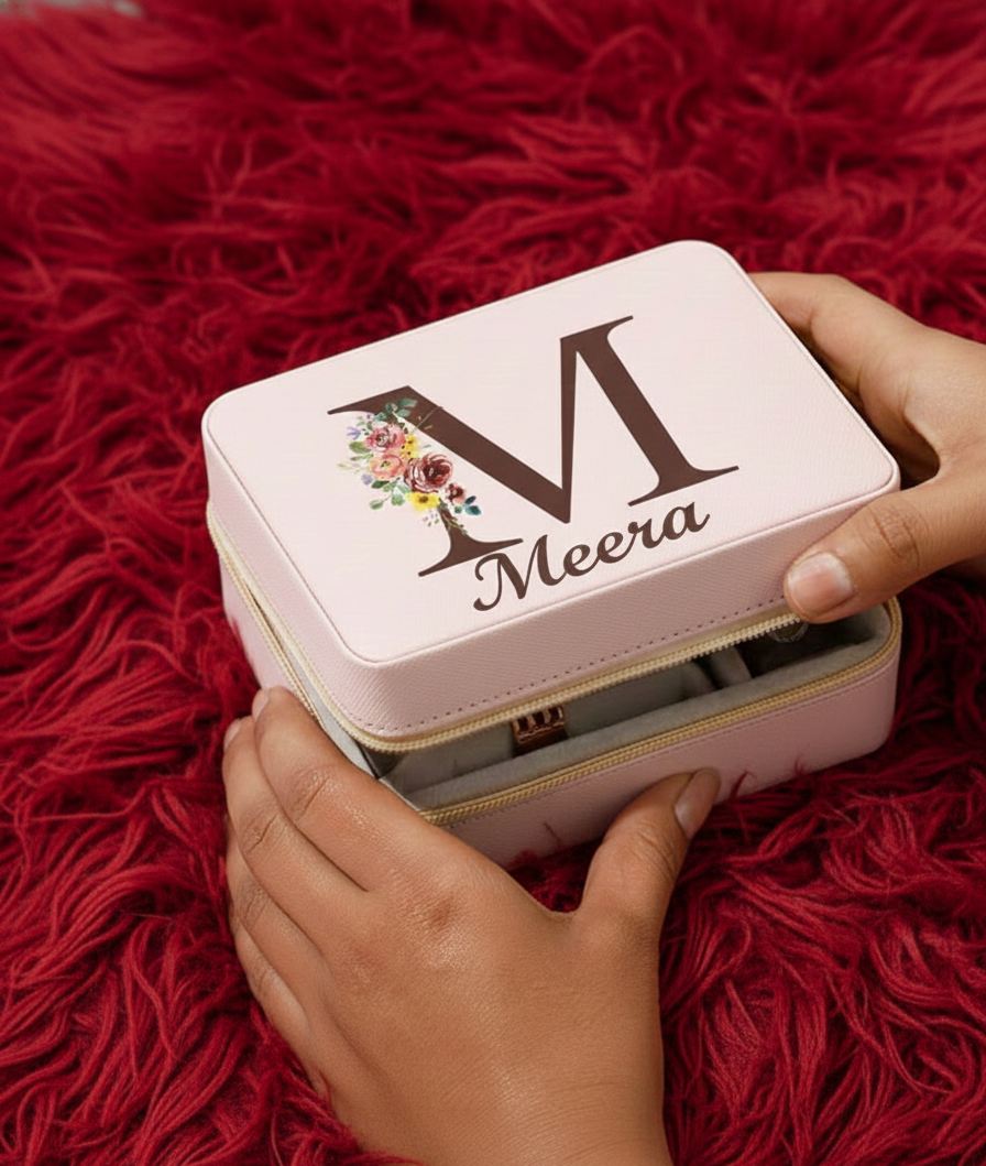 Personalized Chic Off-White Jewellery Organizer