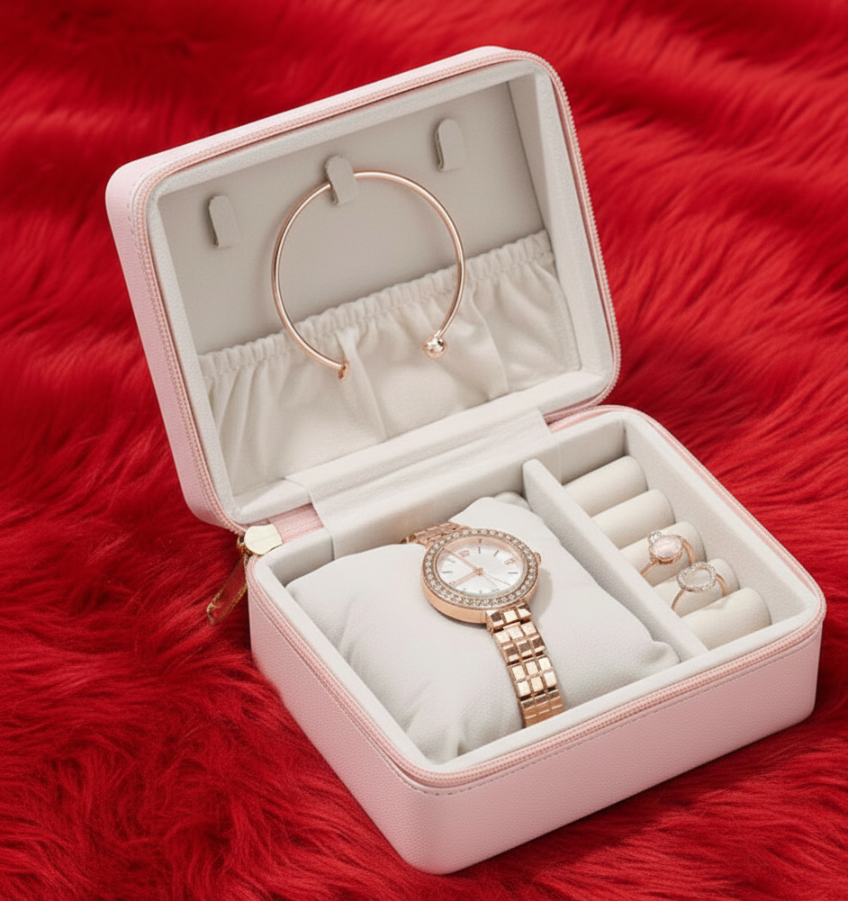 Personalized Chic Off-White Jewellery Organizer - Image 3