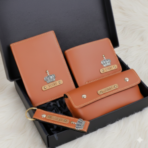 Personalized Tan Brown Travel Essentials