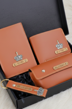 Personalized Tan Brown Travel Essentials