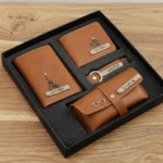 Personalized Tan Leather Essentials