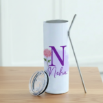 Floral Charm Personalized Tumbler