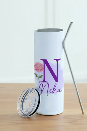 Floral Charm Personalized Tumbler