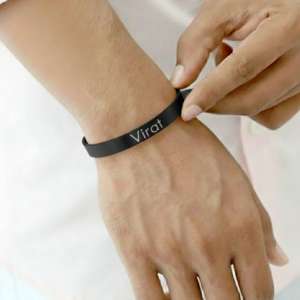 Personalized Black Bangle Bracelet-Black