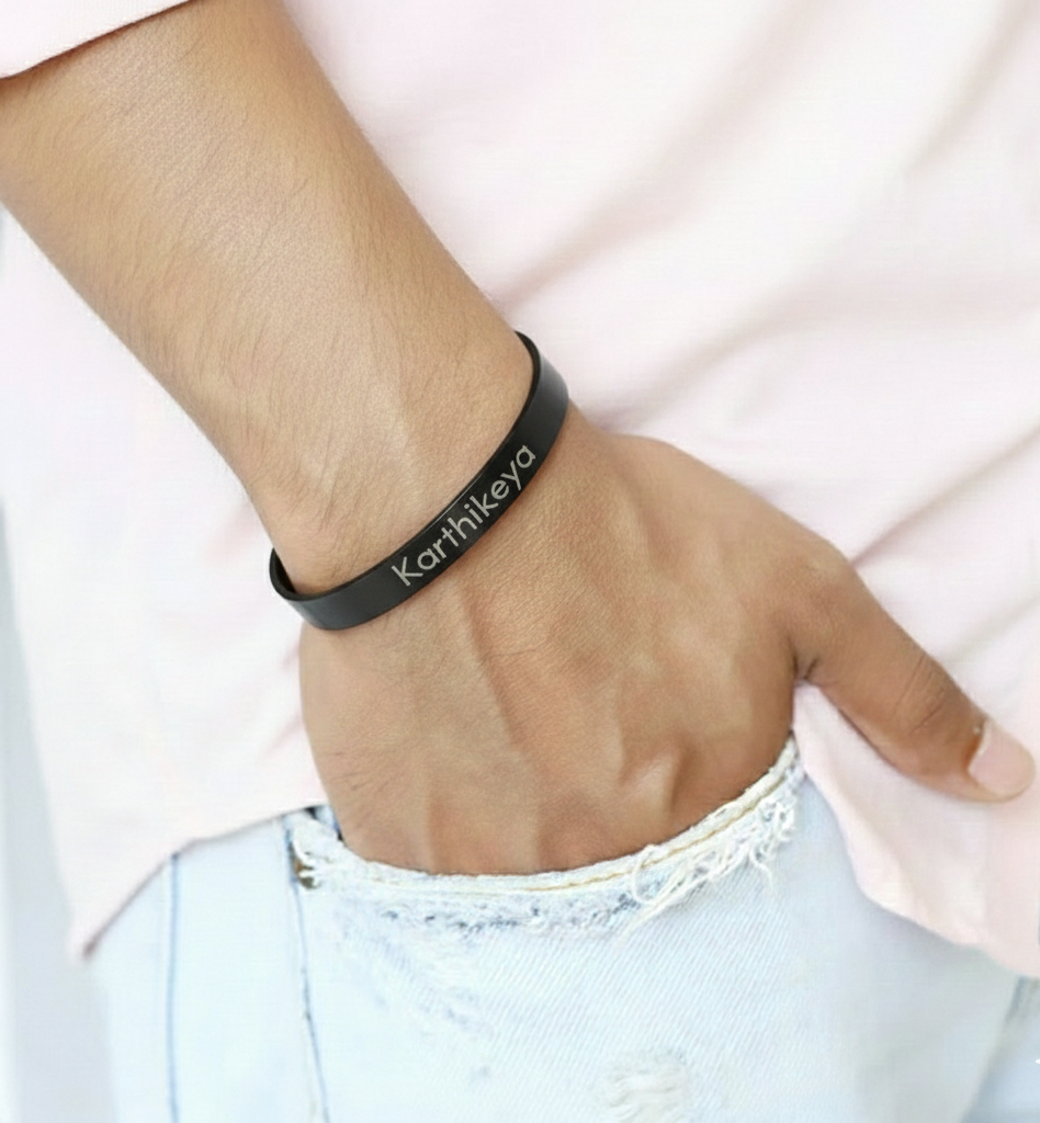 Personalized Classic Black Bracelet-Black