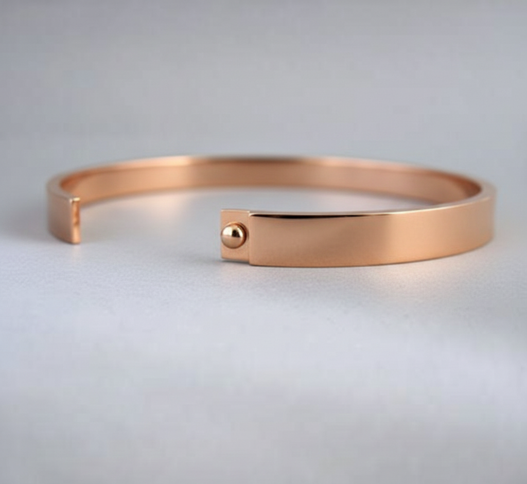 Personalized Engraved Rose Gold Bangle-Rose Gold - Image 2