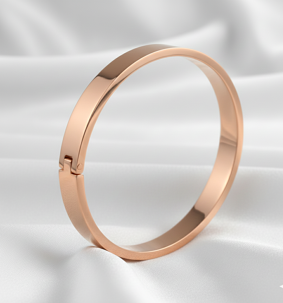Personalized Engraved Rose Gold Bangle-Rose Gold - Image 3