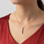 Personalized Rose Gold Engraved Bar Necklace