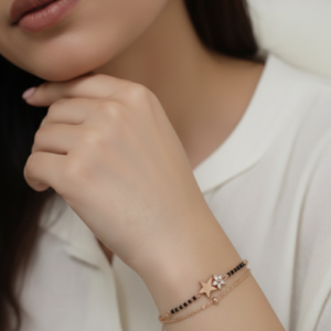 Double Layered Star and Flower Charm Bracelet