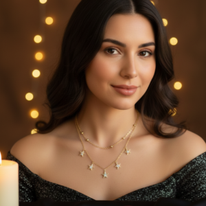 Golden Star-Dangle Layered Necklace