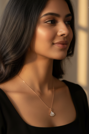 Elegant Fan Pendant Necklace