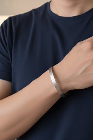 Personalized Engraved Classic Cuff-Silver