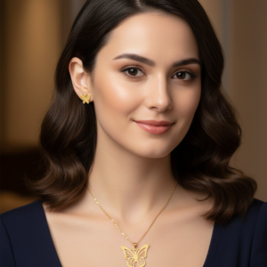 🦋 Enchanting Golden Butterfly Jewelry Set
