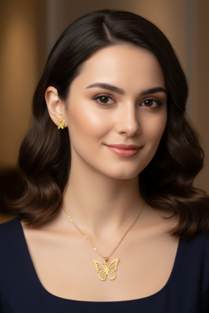 🦋 Enchanting Golden Butterfly Jewelry Set