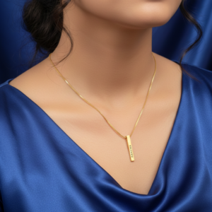 Sleek Gold Bar Pendant Necklace