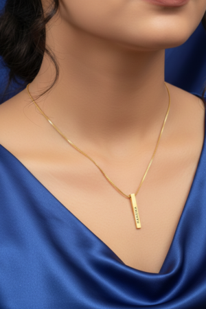 Sleek Gold Bar Pendant Necklace