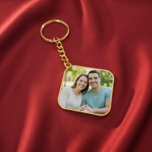 Memory Square Gold Key Fob