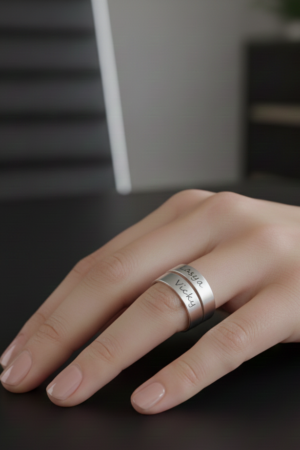 Personalized Sterling Silver Adjustable Name Ring