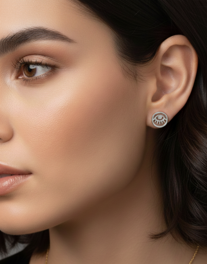 Chic Silver Evil Eye Jewelry Set - Image 3