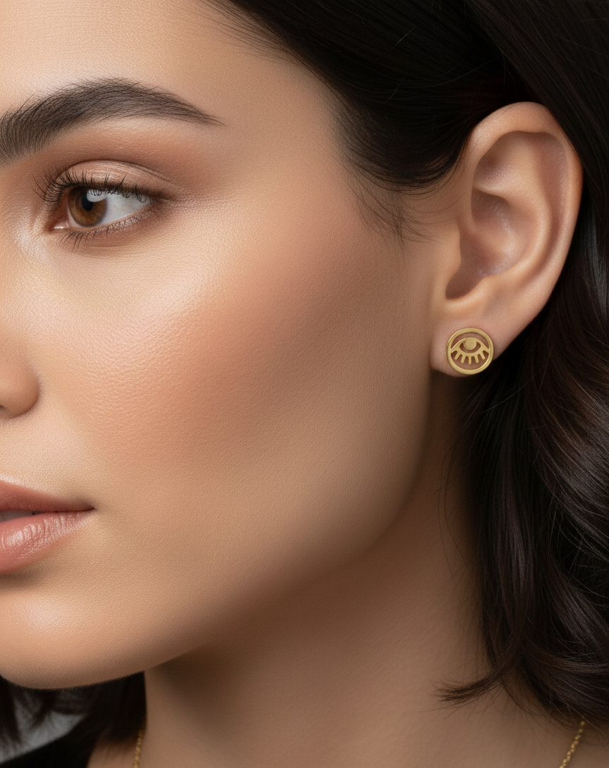 Gold-Tone Stainless Steel Evil Eye Jewelry Set - Image 3