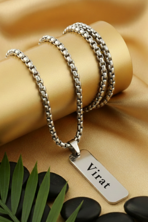 Personalized Rectangle Pendant - Silver