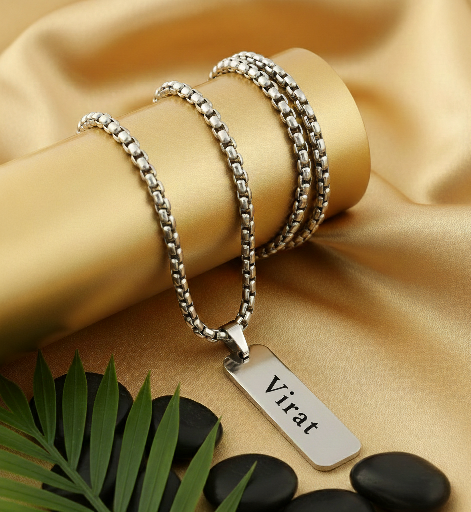 Personalized Rectangle Pendant - Silver