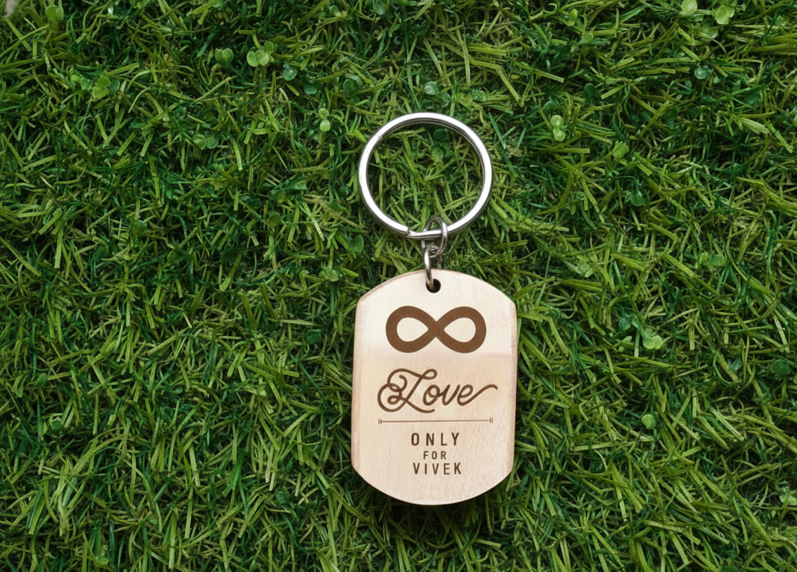 Personalized Wooden Keychain - A Token of Endless Love