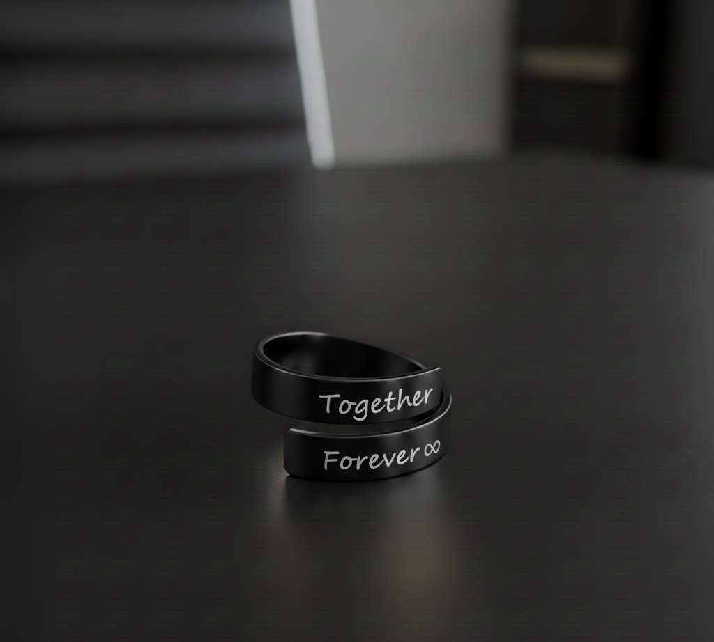 Personalized Adjustable Rose Gold Wrap Ring - Image 3