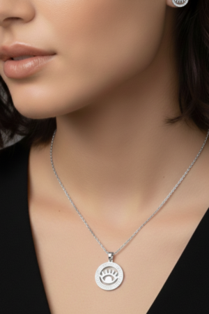 Chic Silver Evil Eye Jewelry Set