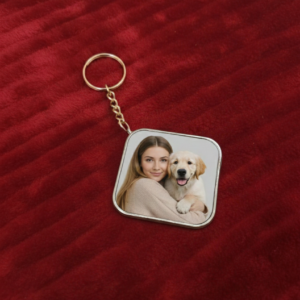 Square Personalized Pet Photo Keychain