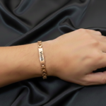 Customised Rose Gold Bar Link Bracelet