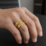 Personalized Glossy Gold Adjustable Name Ring