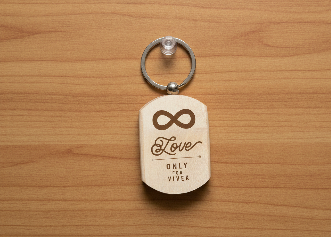 Personalized Wooden Keychain - A Token of Endless Love - Image 4