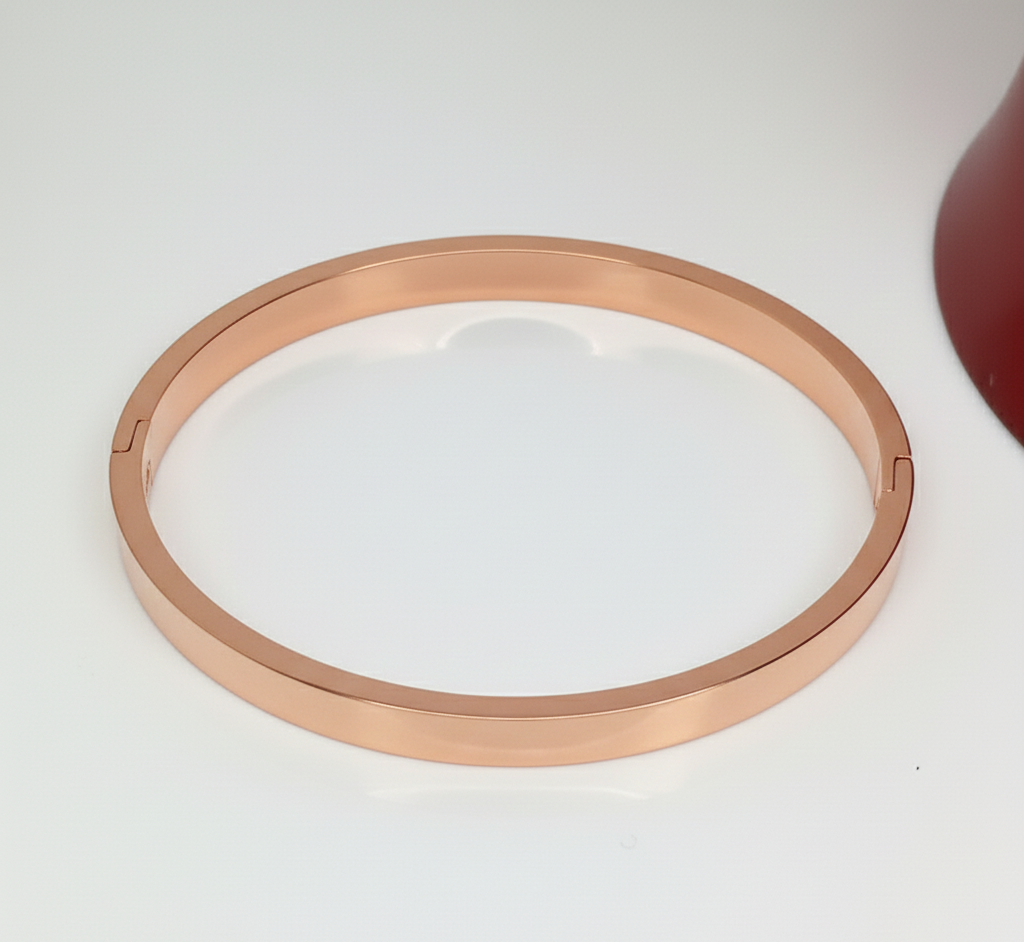 Personalized Engraved Rose Gold Bangle-Rose Gold - Image 5